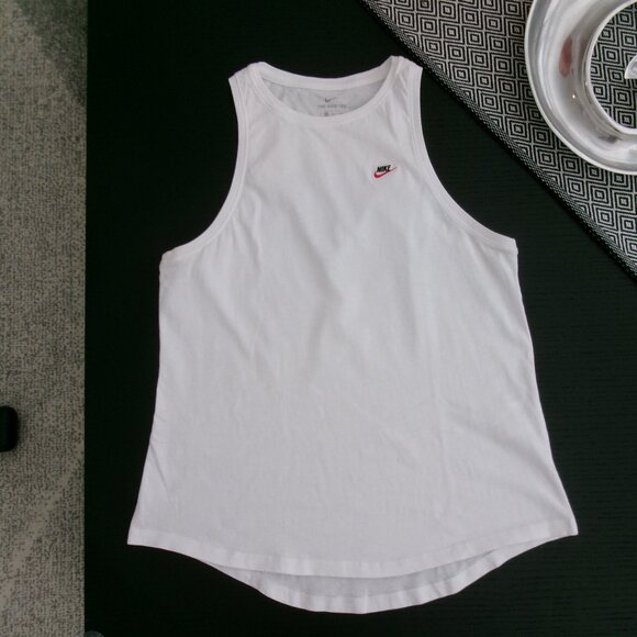 Nike Pure White Cotton Tank Top M - Picture 1 of 6